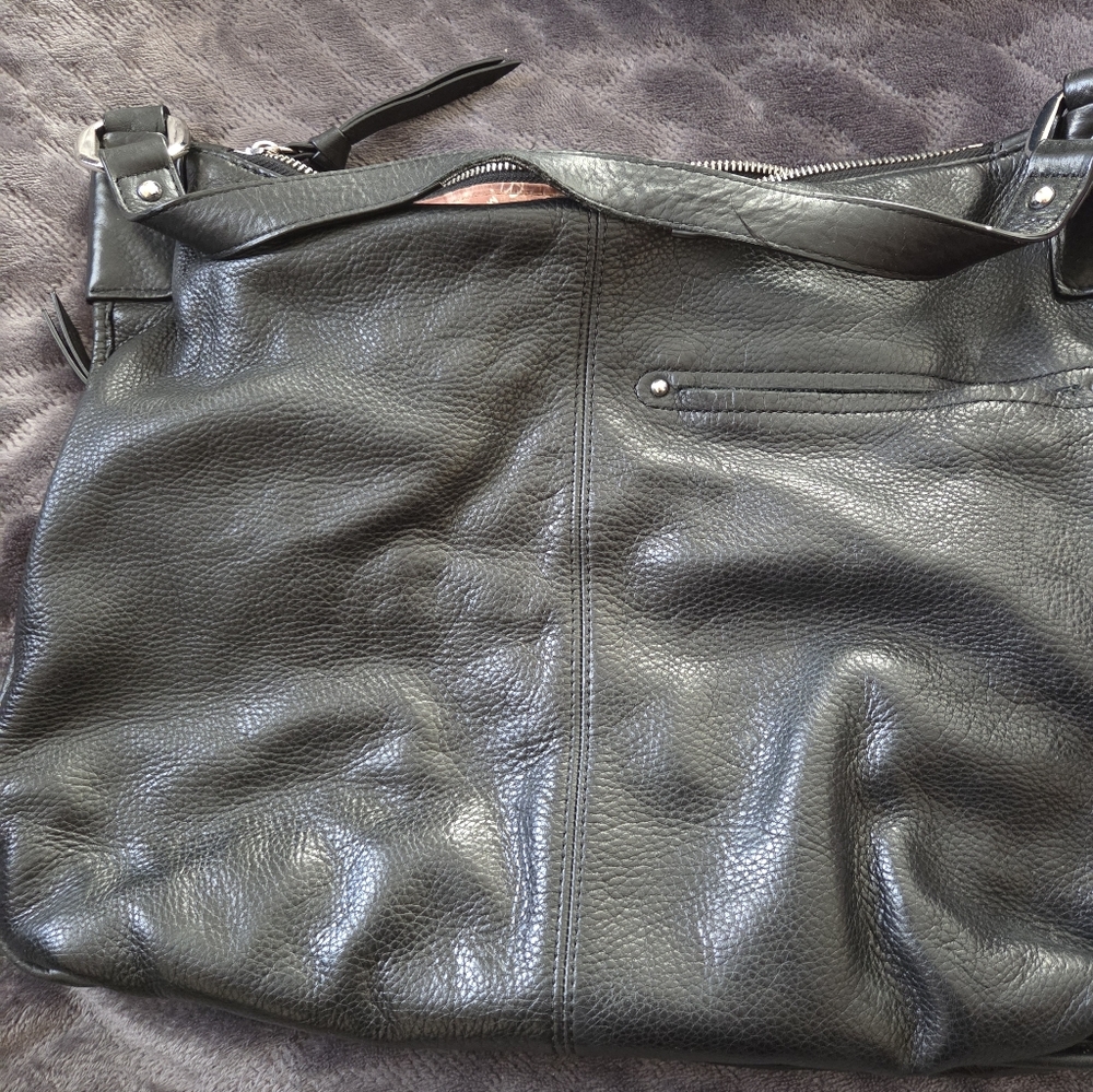 Black Leather Shoulder Bag